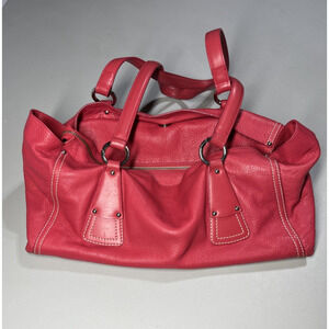 Gironacci Pebbled Leather Bag Bright Hot Pink Slouchy Shoulder Purse Y2K Italy